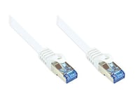 Kabelmeister® Câble patch Ethernet LAN catégorie 6A avec protection des nez d'encliquetage – S/FTP, PiMF, PVC, 500 MHz, sans halogène, compatible 10 Gigabits, blanc, 40 m