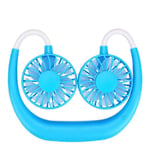 WWRRXX Mini-ventilator Portable Fan Hands-free Neck Band Hands-Free Hanging USB Rechargeable Dual Fan Mini air conditioner/cooler Fan for Room blue