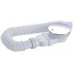 Golvavlopp 90 mm, extra platt, avloppshål för duschbricka, sifon med anti-odörsystem, hårsil, flexibel slang, krom