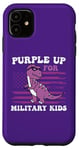 Coque pour iPhone 11 Purple Up pour enfants militaires Dino Military Child Month Boys