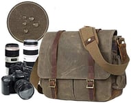 Camera Shoulder Bag Cuboid-shaped Portable Fashion Camera Case for Canon Nikon Sony Olympus Panasonic fdff,White (Color : Army Green, Size : Army Green)
