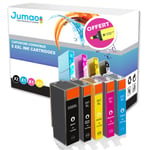 5 cartouches type Jumao compatibles pour Canon PIXMA MG5450 5550 5650 6350 7550 +Fluo offert