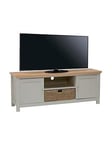 Lpd Furniture Cotswold 2 Door, 1 Basket Tv Unit - Grey - Fits Up To 55 Inch Tv