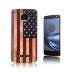 Motorola Moto Z Force silikonskal med mönster - USA flagga Flerfärgad