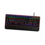 AJH Multi Device Keyboard, Black Mechanical Gaming Keyboard, 12-Color RGB LED Backlit Waterproof Keyboard, Suitable for PC Desktop Computers