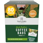 Taylors of Harrogate Rich Italian Ground Coffee Bags, 80 Enveloped Bags