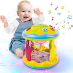 Bebisleksaker 6 till 12 månader, Ocean Projector Light Up Toys med musik, Musikleksaker 12-18 månader Krypande Lärande Tummy Time Toys 1:a födelsedagspresenter