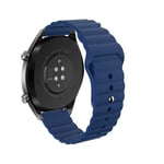 YOUZHIXUAN Smart watch series 20mm For Huawei GT2 42mm Huami Mi Dynamic Youth Edition Reverse Buckle Wavy Silicone Strap(Black) (Color : Blue)