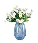 CIEEIN CIEHT Glass Flower Vase Multicolor Vases Flowers Hydroponics Plant Colorful Home Office Wedding Blue 20cm