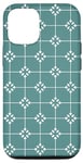 Coque pour iPhone 15 Pro Teal Tile Square Geometric Mediterranean Ocean Pattern