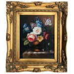 Steve Art Gallery Blommor, Oljemålning Med Ram, 20x25 Cm