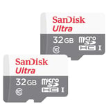 2x SanDisk Ultra MicroSD SDHC 32 Go - Classe 10 - 48 Mo/s SDSQUNB-032G