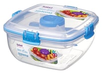 Sistema Klip It Salad To Go Container 1.1L Box Lunch Travel Dressing Food Fruit