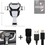  For Xiaomi Redmi Note 12T Pro Airvent mount + CHARGER holder cradle bracket car