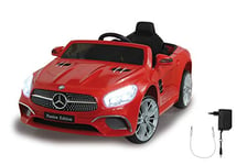 Jamara 460437 - Ride-On Mercedes-Benz Sl 400 Rouge 12V - Démarrage sans Clé par Bouton, Logement Micro SD, AUX, USB, Lumière Led, Klaxon, Accu Puissant, Roues Ultra-Grip