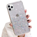 LCHULLE Clear Girls Case Design for iPhone 12 Glitter Cover Paillette Case Sparkle Bling Protective Case Clear TPU Bumper Silicone Case Back Cases Cover for iPhone 12 Pro Cover