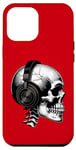 iPhone 12 Pro Max Skull With Headphones Music Fan Drawing Sketch Art Case