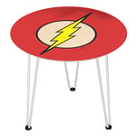 Decorsome x DC The Flash Logo Wooden Side Table - White