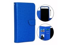 PH26 Coque et étui téléphone mobile Etui housse folio pour lg g8s thinq format portefeuille éco-cuir - double clapet intérieur porte cartes fermeture magnétique bleu