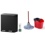 SONGMICS Double Rubbish Bin, 2 x 30L Waste and Recycling Kitchen Bin with 15 Rubbish Bags & Vileda SuperMocio Microfibre and Cotton Mop and Bucket Set, Mop for Cleaning Floors