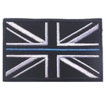 British Union Jack Embroidered Applique England Flag UK Great Britain Sew On Patch Union Jack British Flag Badge for Uniform Clothing Jacket Shirt (Black White (Blue Line))