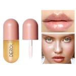 Liquid Lip Plumper Set Natural Lip Gloss Makeup Plumping Lip Care Serum Derol Lip Plumper Lip Enhancer for Fuller Lips Cosmetic (Ginger)