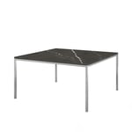 Knoll - Florence Knoll High Table, Kvadratisk, 140 x 140 cm, skiva i Svart Marquina marmor - Matbord - Florence Knoll - Svart - Metall/Sten