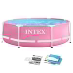 Rund ram pool för barn 244x76 cm rosa INTEX 28290