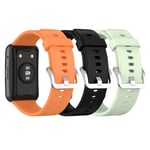 (3-Pack) Chofit Straps Compatible with Huawei Watch Fit Strap, Soft Silicone Sport Replacement Colourful Band Wristband for Huawei Watch Fit Smartwatch for Women Men (Black+Orange+Green)
