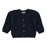 Copenhagen Colors Classic Baby Cotton Cable Cardigan  Navy | Marinblå | 74 cm