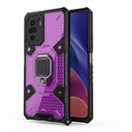 GOGME Case for Xiaomi Poco F3/Xiaomi Mi 11i 5G Hybrid Heavy Duty Army Case Anti-Scratch Shockproof Hard PC Back Cover, with Kickstand/Flexible Ring Grip/Magnetic Car Mount Feature, Purple