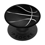 Basketball noir et blanc PopSockets PopGrip - Support et Grip pour Smartphone/Tablette avec un Top Interchangeable