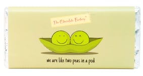 Valentines Day Chocolate Bar, Luxury Chocolate Bar With Cute Message Valentines Chocolate Gift We are Like Two Peas In A Pod 75g BA103448