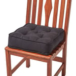 HOMESCAPES Galette de chaise coussin rehausseur en suédine Noir, 40 x 40 x 10 cm - Noir