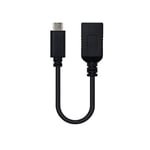 Nanocable 10.01.4201 - Câble 3A USB-C OTG USB 3.1, Gen1, mâle-Femelle, Noir,15cm