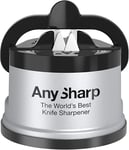 AnySharp Knife Sharpener with PowerGrip, Silver