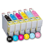 6 CARTOUCHES D¿ENCRE Ink Pro NON OEM PACK COULEURS T2431 BK- T2434 YPour EPSON XP 55