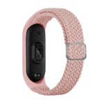 Klockarmband i Nylon till Xiaomi Mi Band 3/4/5/6/7/NFC Rosa