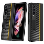 Galaxy Z Fold 4 Skal Carbon Fiber Kickstand - Gul