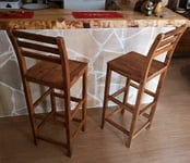 Solid Wood Bar Stools Kitchen Breakfast Pub Vintage Rustic Chair Seat Set Wooden