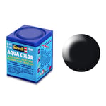 Revell Silk Black (RAL 9005) Aqua Colour Acrylic - 18ml Model Paint No.302