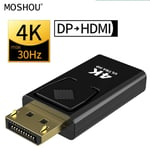 4K 30HZ - DP vers HDMI Max 4K 30Hz adaptateur Displayport mâle vers femelle convertisseur de câble DisplayPort vers HDMI adaptateur pour PC TV projecteur MOSHOU