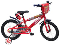 Kubbinga Disney Vélo 4 à 6 Ans Pouces de Voiture, avec stabilisateurs latéraux Cars Mixte Enfant, Rouge, 16 pollici
