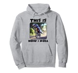 4 Year Old Birthday Party T-Rex Dinosaur Riding a Bike Kids Pullover Hoodie