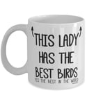 Bird Mom Mug Gift - Gifts for Bird Mum - This Lady has The Best Bird, Mothers Day, Coffee Mugs - wm7494