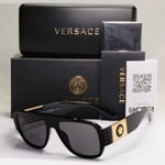 Versace Sunglasses Polarized Black Gold Medusa Square Biggie MOD VE 4436U GB1/81