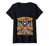 Womens Demolition Expert Hammer Construction Demolition Worker V-Neck T-Shirt