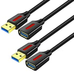 USB 3.0 Extension Cable 0.5M,High Speed USB 3.0 A Male to A Female Extension Cord for Data Transfer USB Flash Drive, Keyboard, Mouse, Playstation, Xbox, Card Reader, Printer etc(50cm,2 Pack)