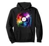 Music Lover Colorful Record Player Pullover Hoodie