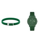 Lacoste Chronograph Quartz Watch for Men with Green Silicone Bracelet - 2011245 Men's LACOSTE.12.12 Collection Silicone Bracelet - 2040116